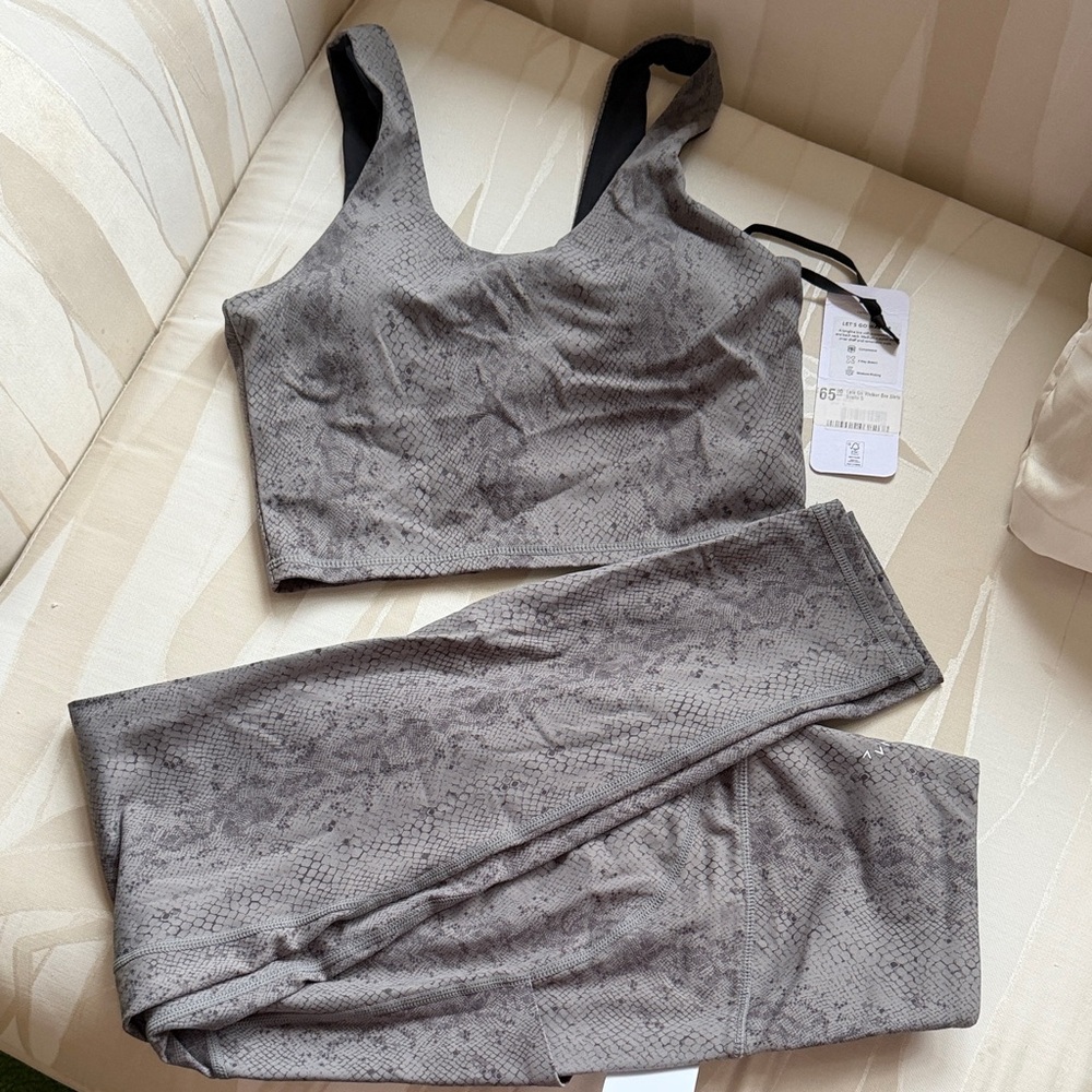 NWT VARLEY SET.  Snake-Print Sports Bra & Leggings